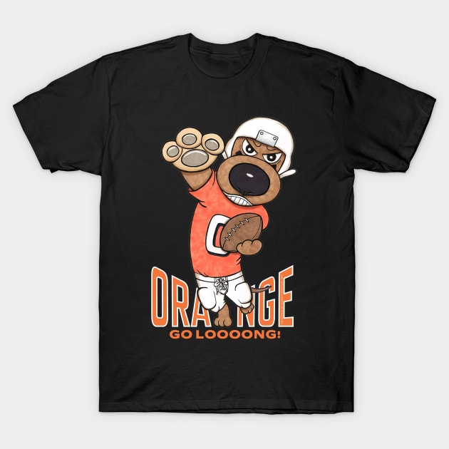 Cute Funny Doxie Dachshund Dog Football T-Shirt by Danny Gordon Art